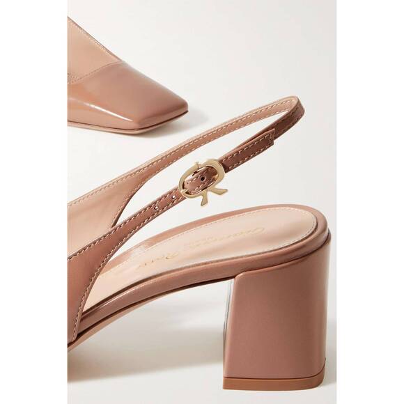 NEW GIANVITO ROSSI women's freeda sling 55 heels in praline - Picture 5 of 5